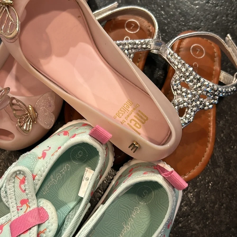 Girls spring summer shoes sizes 7,8,9 Cat and Jack Melissa Cherokee EUC child